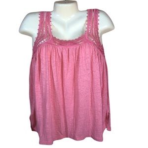 Gap Tank top crochet lace strap neckline Sm